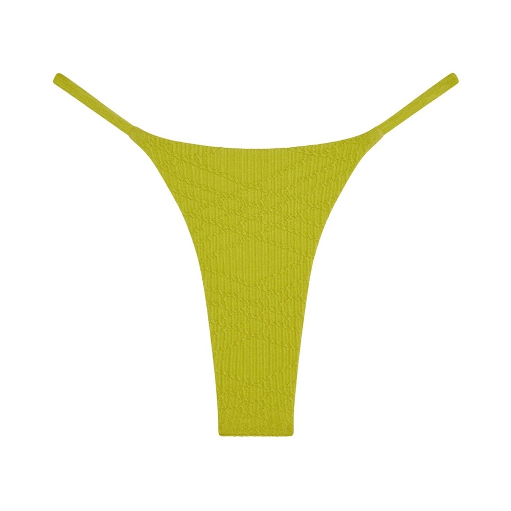 Monday Swimwear BRAZIL BIKINI THONG - CHARTREUSE SUMMER PLAID